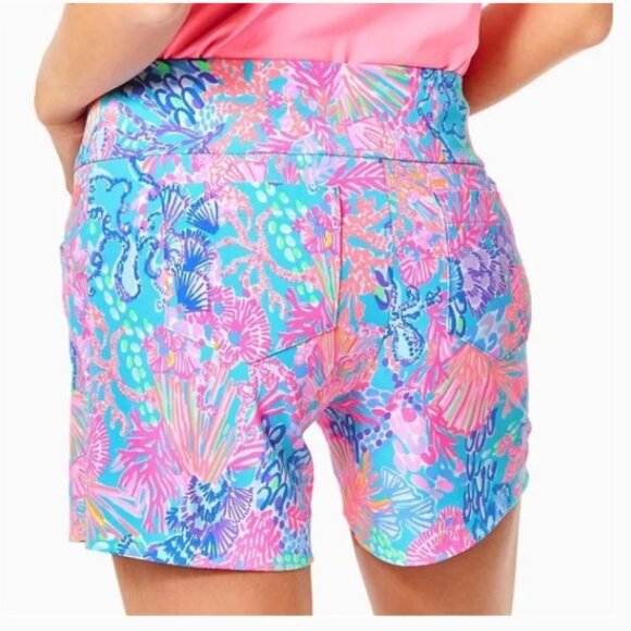 Lilly Pulitzer  Luxletic 5" Nakia Multi Splendor In The Sand Shorts | 8  UPF 50+ - Picture 2 of 12